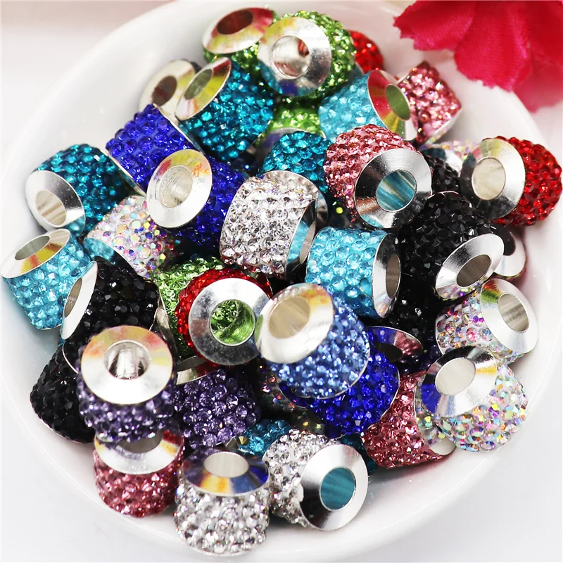 

20Pcs Mixed Color Crystal 5mm Large Hole Rhinestone European Beads Charms Fit Pandora Bracelet Necklace DIY Craft Jewelry Making