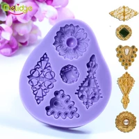 different shaped diamonds silicone cake mold vintage crystal jewelry cake mould for cake decorating non stick fondant tray