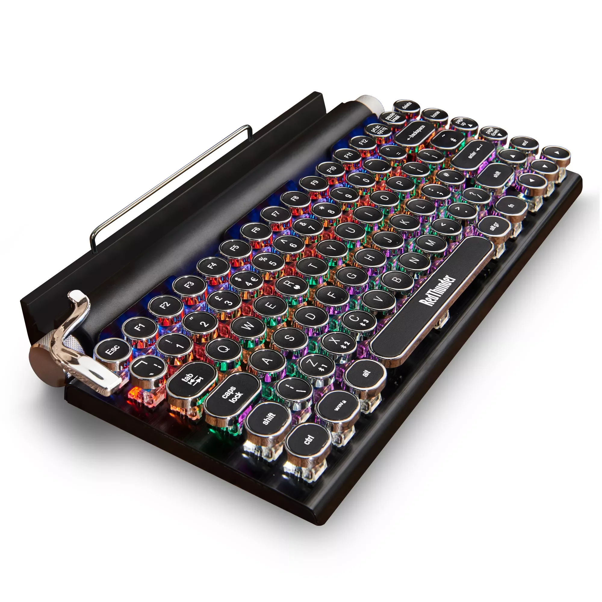 

RedThunder RT84 Retro Typewriter Wireless Mechanical Keyboard with Tablet Stand, Hot Swap Red Switch, Wired/Bluetooth 5.0