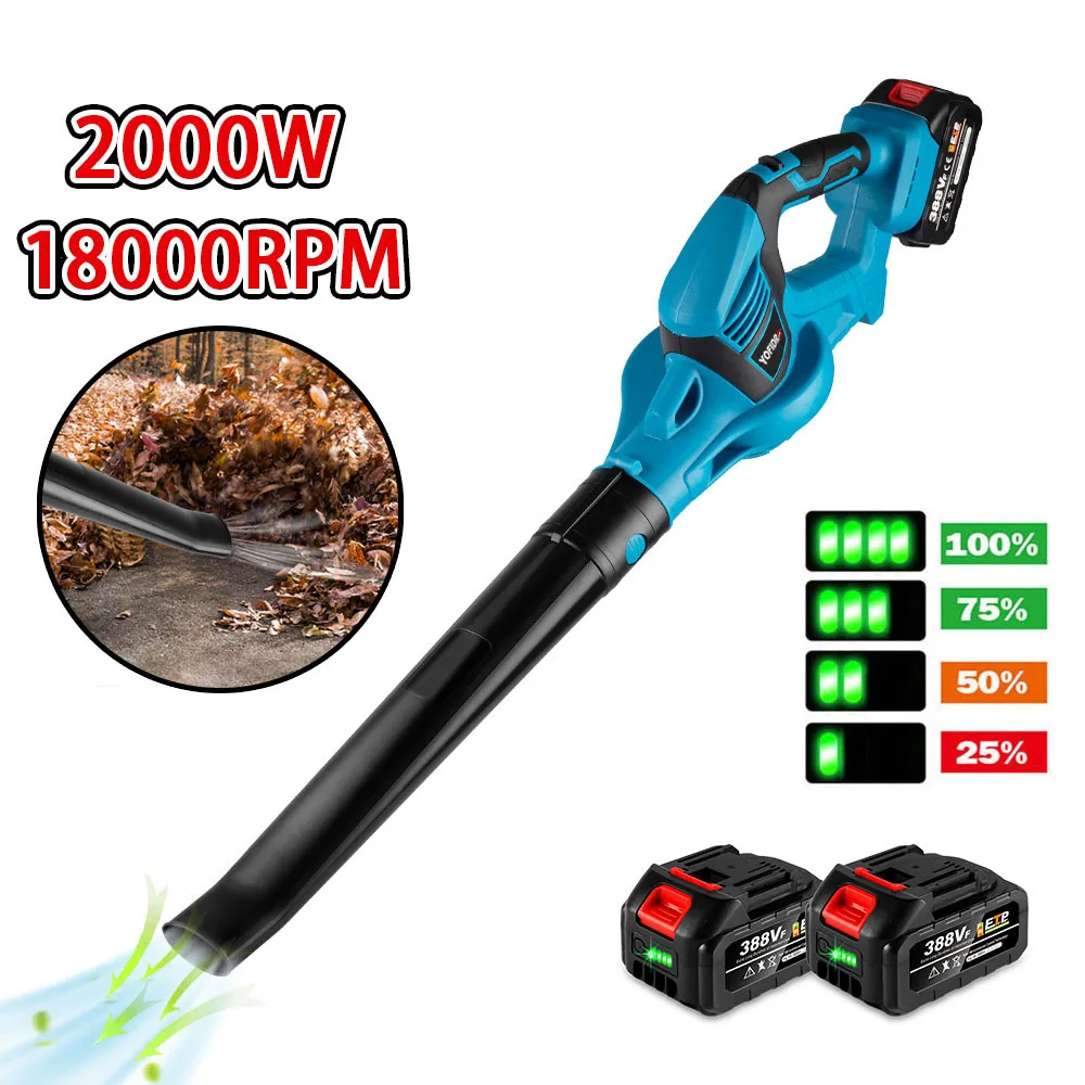 

2000W 18000r/min Industry Cordless Powerful Electric Blower Handheld for Dust Blower Garden Tools for Makita 18V Battery