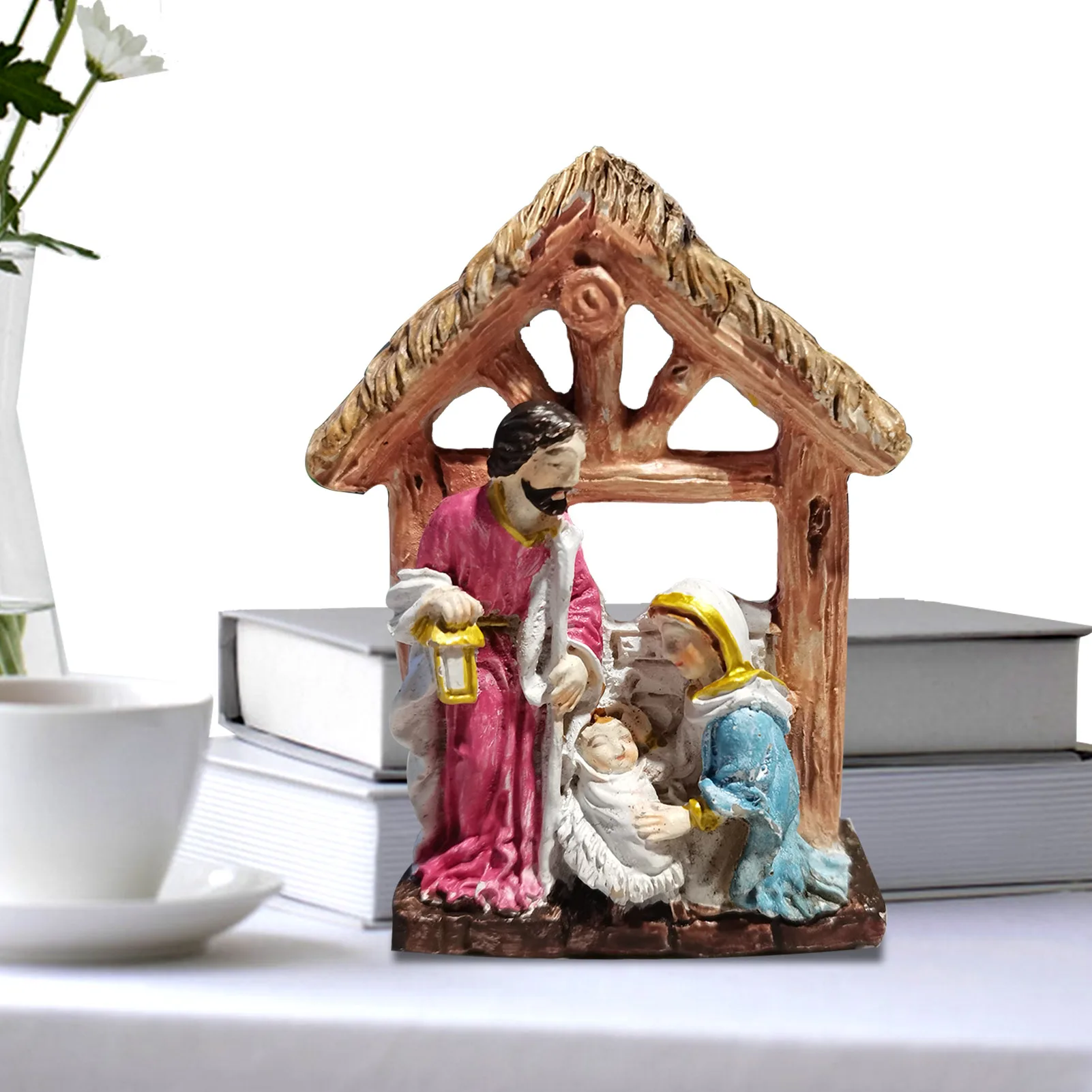 

Nativity Statue Pretty Nativity Resin Figurine Religious Figurine Home Decoration Resin Ornament Gift Stable For Living Room