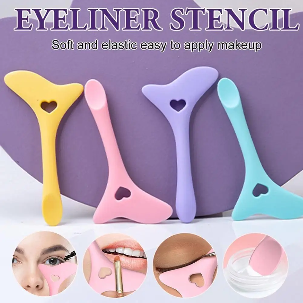 

1pcs Silicone Eyeliner Stencils Wing Tips Marscara Drawing Lipstick Wearing Aid Face Cream Mask Applicator Makeup Tool Resusable