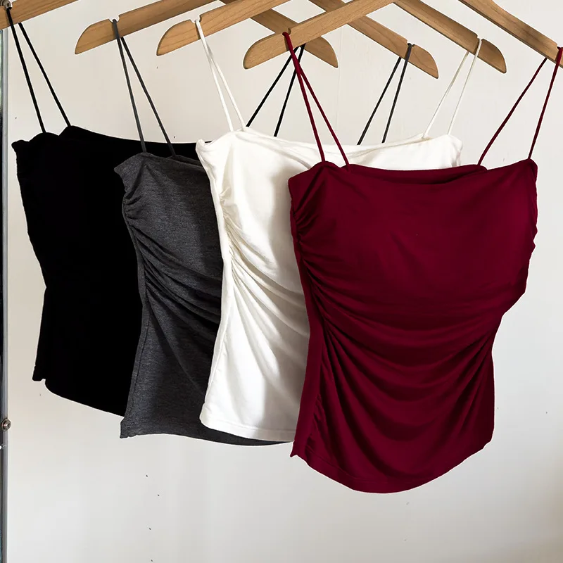 Женская плиссированная кофта с мягкими бретельками для похудения на улице и