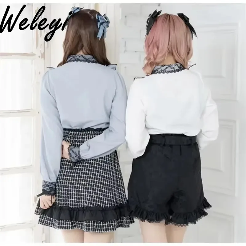 Милые декоративные розовые Топы в стиле &quotЛолита&quot с японским бантом женская