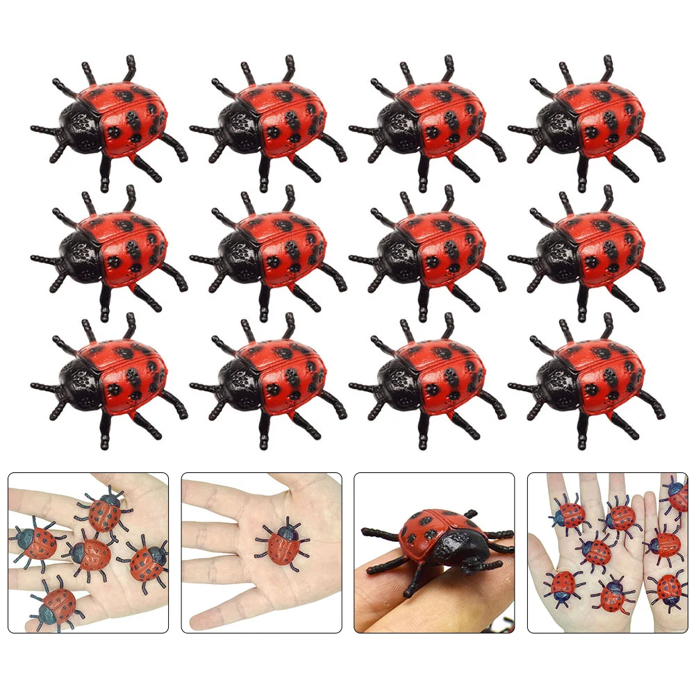 

30 Pcs Pvc Simulation Ladybug Gifts Static Models Halloween Supplies Ladybugs Plastic Insect Toys Toddler Presents