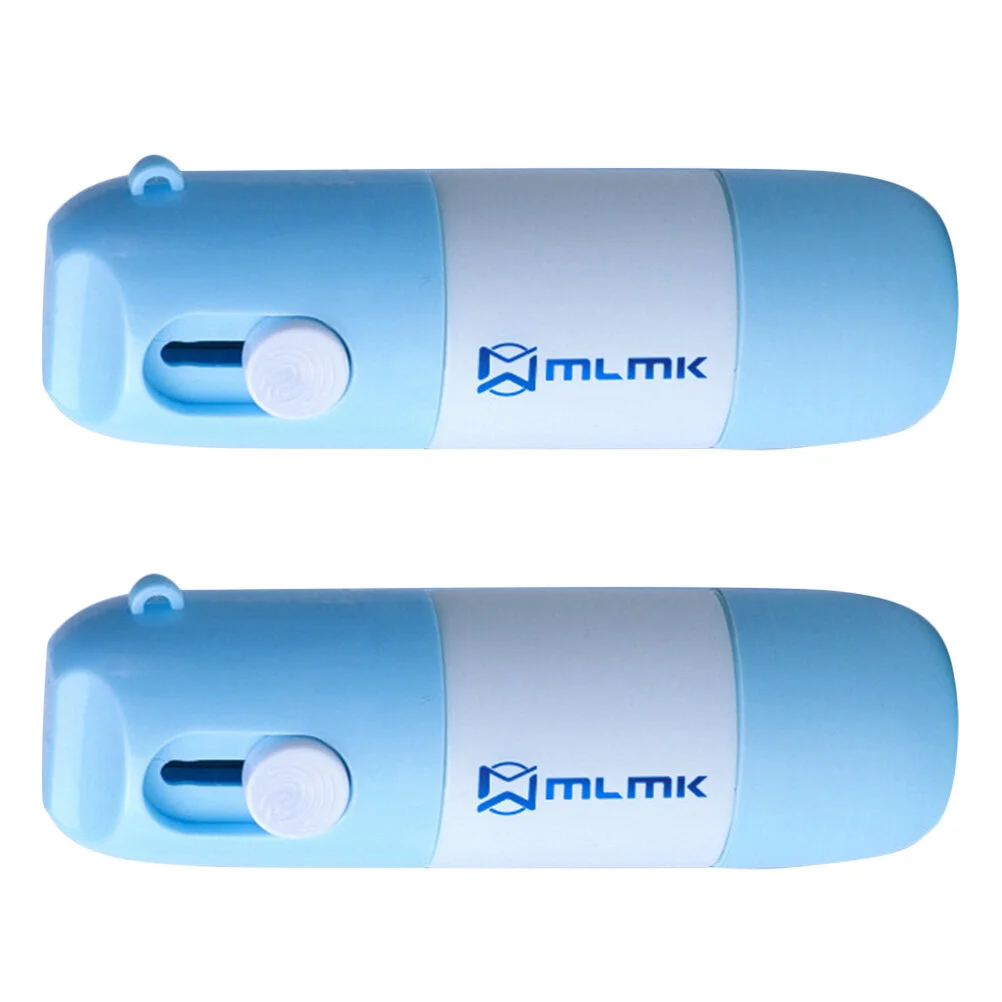 

2 Pcs Stampers Office Correction Fluid One-piece 8.5X2.5X2.5CM Privacy Protection Blue Pp Identity Confidential