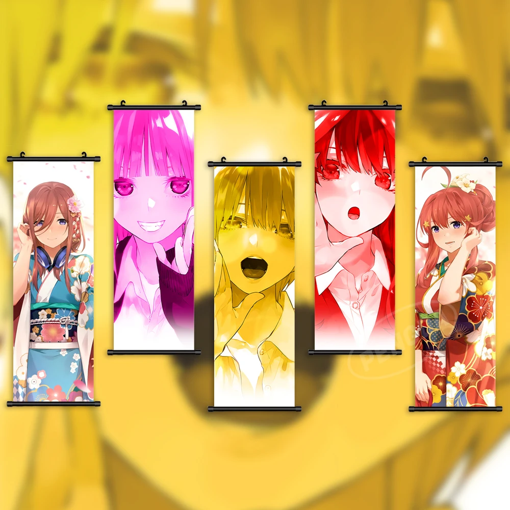 

Настенное художественное искусство квинтуплет, печатный плакат, картина Накано ичика, Картина на холсте, Висячие аниме свитки, украшение для дома