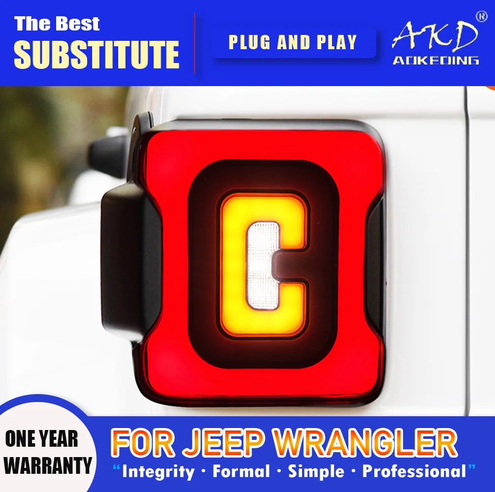 

Задняя фара AKD для Jeep Wrangler, задние фонари, модель 2008-2022 Wrangler, задний противотуманный сигнал поворота, автомобильные аксессуары