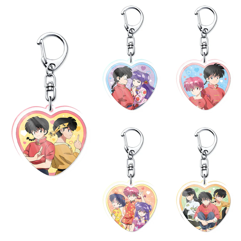 Фото Аниме Ranma 1/2 6 см Ranma Saotome Kasumi Tendou Kodachi Kunou акриловый ключ милый мультфильм школьный кулон дисплей коллекционные предметы №1