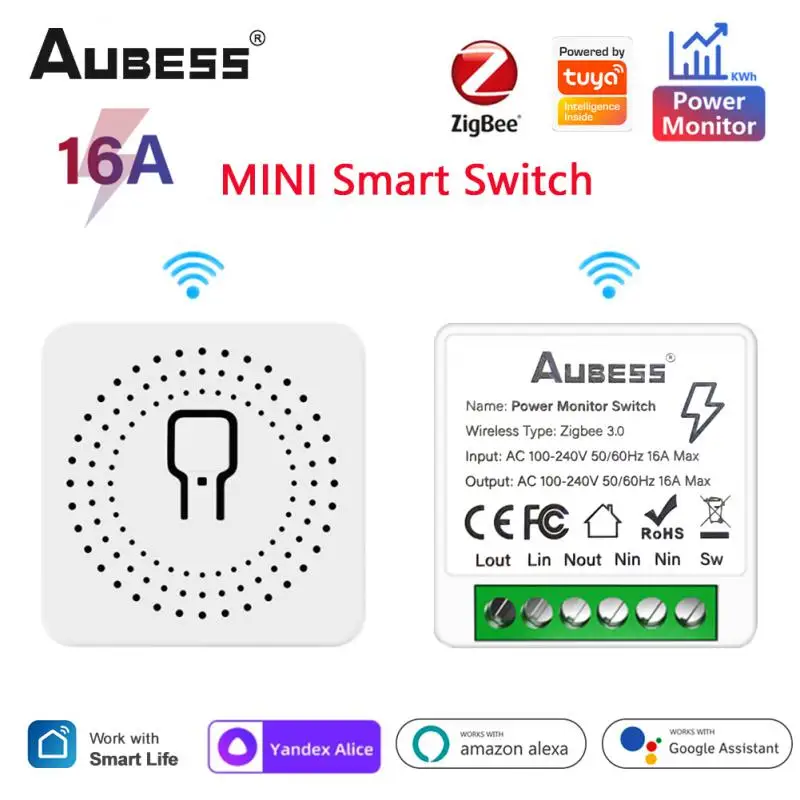 

Умный мини-переключатель Tuya с Wi-Fi, 16 А
