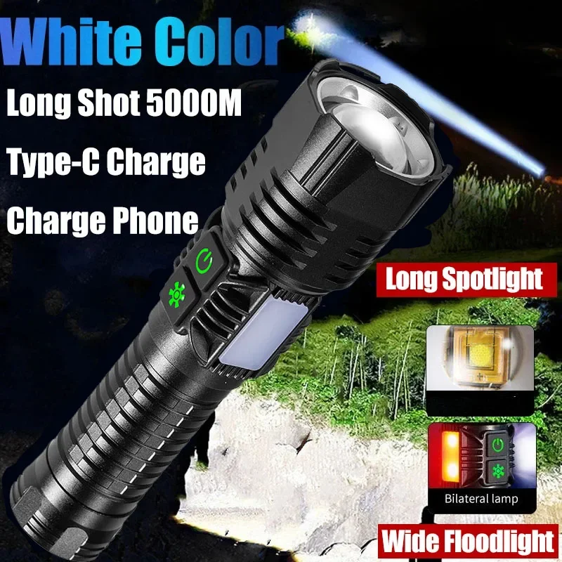 

LED Rechargeable Flashlight 30W Super Powerful Torch Light 1500M Tactical High Power LED Flashlights Long Shot Hand Lamp 6 Modes