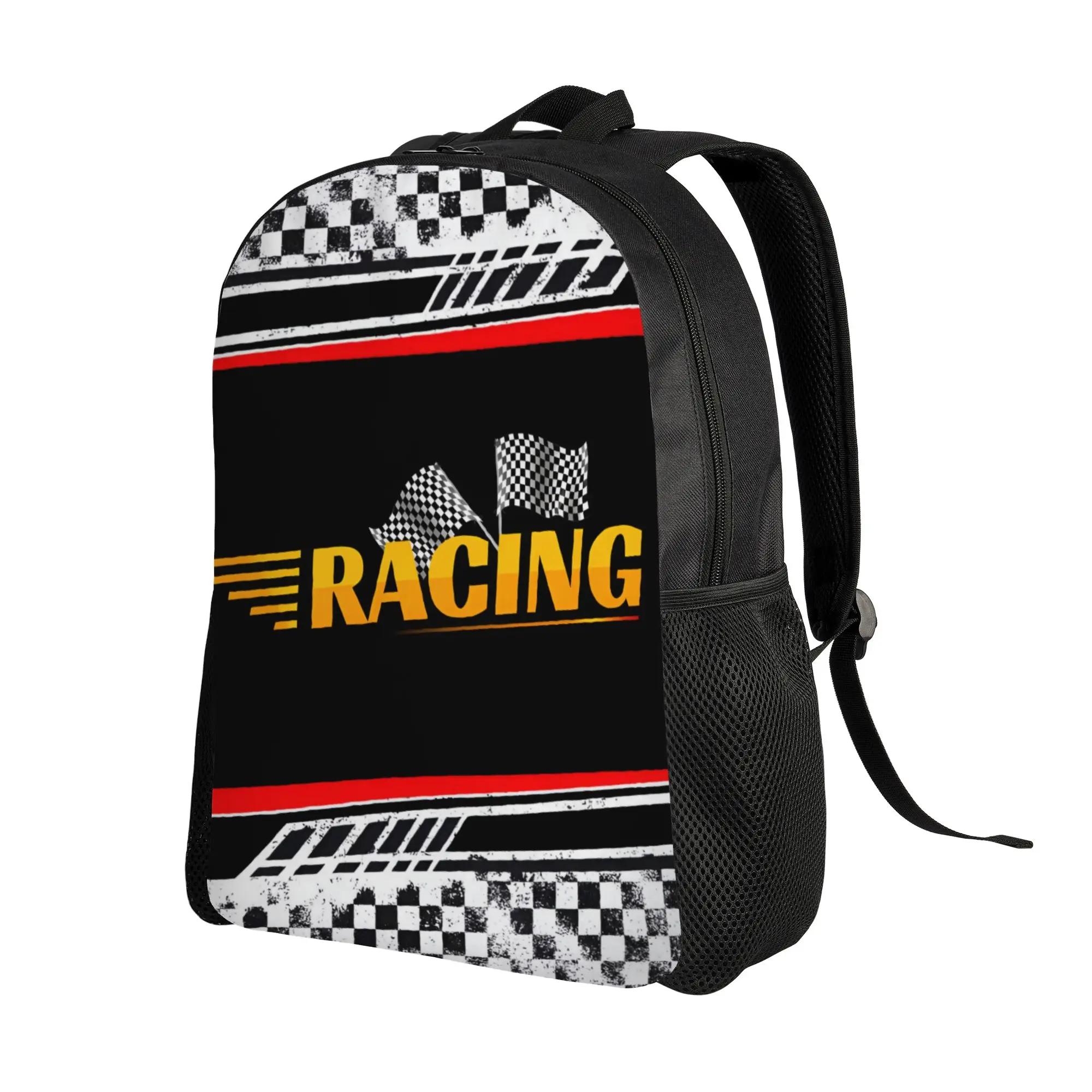 Фото Рюкзак для путешествий в клетку Custom Racing Speed Rally Race, унисекс, для школы, ноутбука, книг, студенческий, городской рюкзак №2