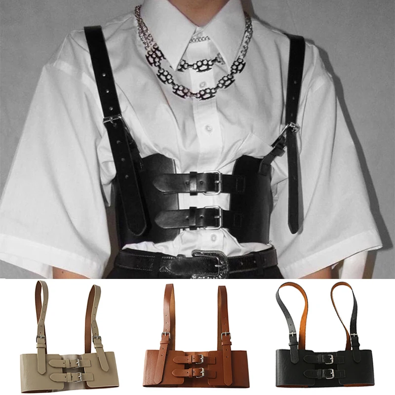 

New Women PU Leather Harness Belt Hip Hop Punk Decorative Corset Sexy Body Bondage Cage Harness Waist Belts Clothing Accessories