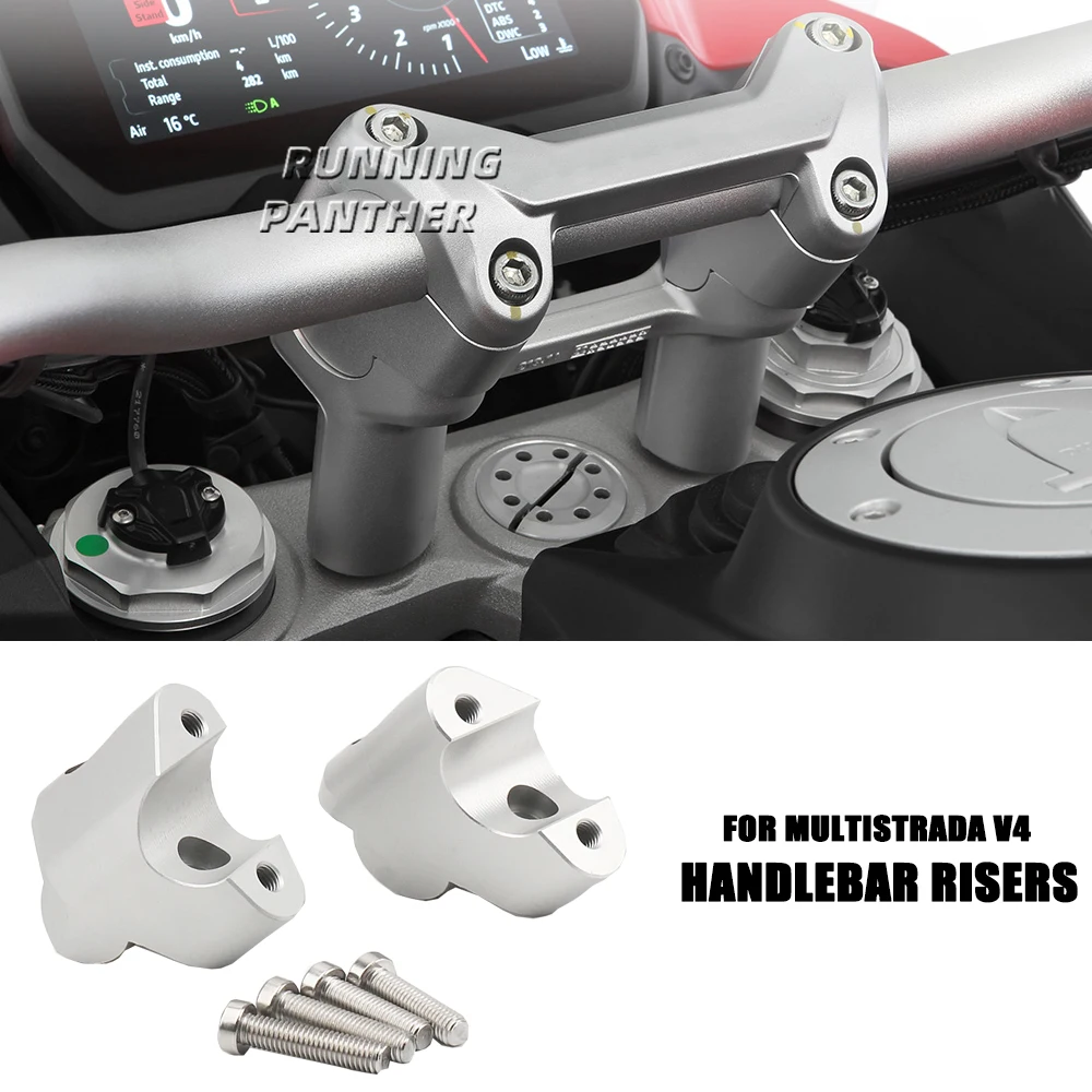 

New Handlebar Riser For Ducati Multistrada V4 MULTISTRADA V4 Motorcycle Handlebars Back Move Mount Accessories Silver