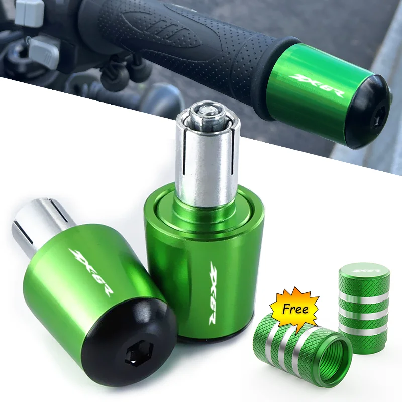 

For Kawasaki Ninja ZX6R ZX-6R ZX 6R 2009-2022 Motorcycle Accessories CNC Handle Bar Handlebar Grips Cap End handle Plugs cap