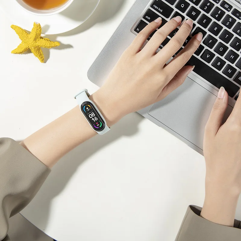 Ремешок силиконовый для наручных часов Xiaomi Mi Band 3/4/5/6 браслет Babyskin Touch Ins
