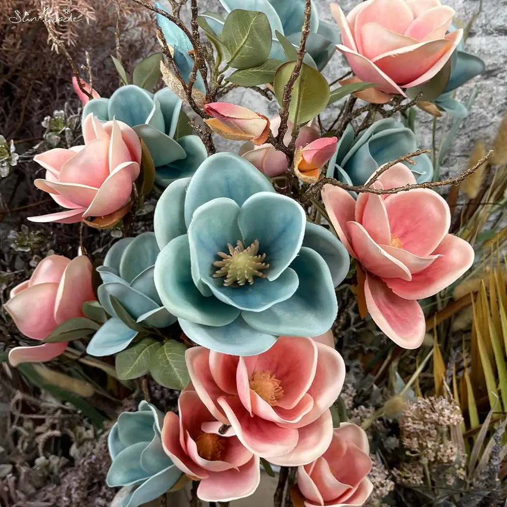 SunMade классические роскошные большие осенние ветки магнолии шелковые