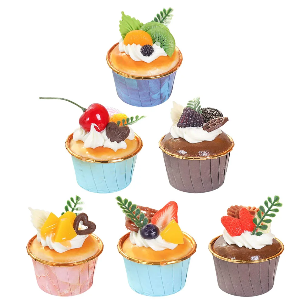 

Simulation Cupcakes Fake Cake Props Faux Home Decoration Display Props Dessert Reliable Cake Models Fake Food Cakes for Friends