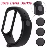 3pc strap buckle for xiaomi miband 3 aluminium alloy button replacement quality accessories black band buckle s21
