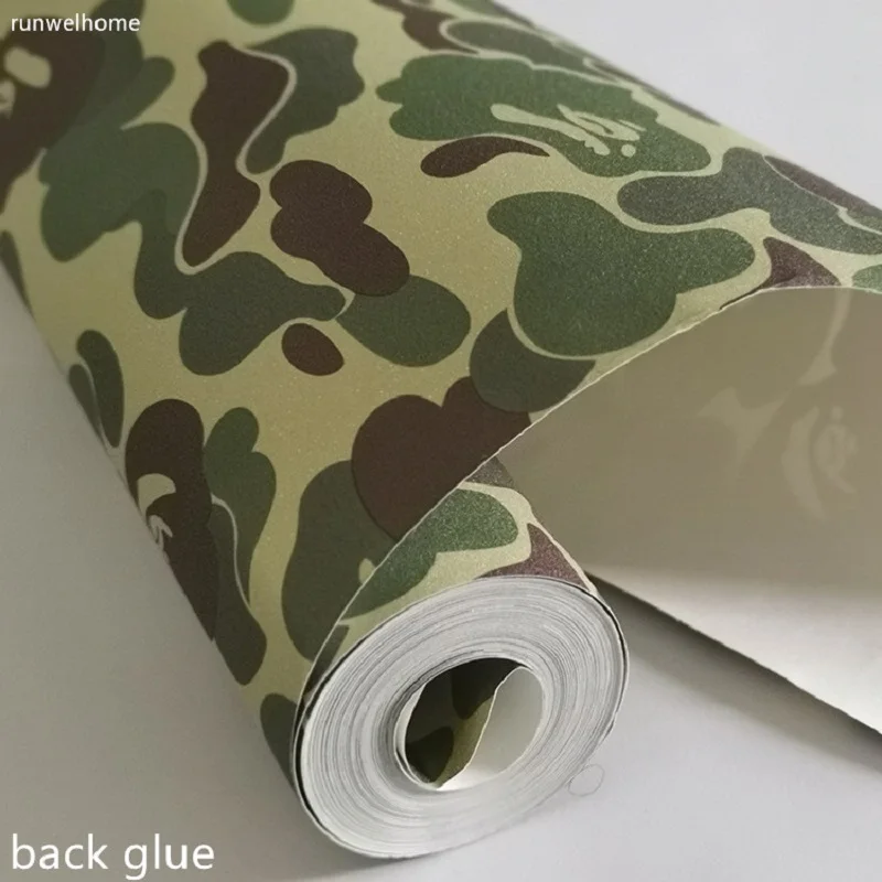 

PVC Self-adhesive Tide Brand Matte Japan Ape Pattern Bedroom Cool Home Wall Stickers Decor Wallpaper Living Room Hip Hop Europe