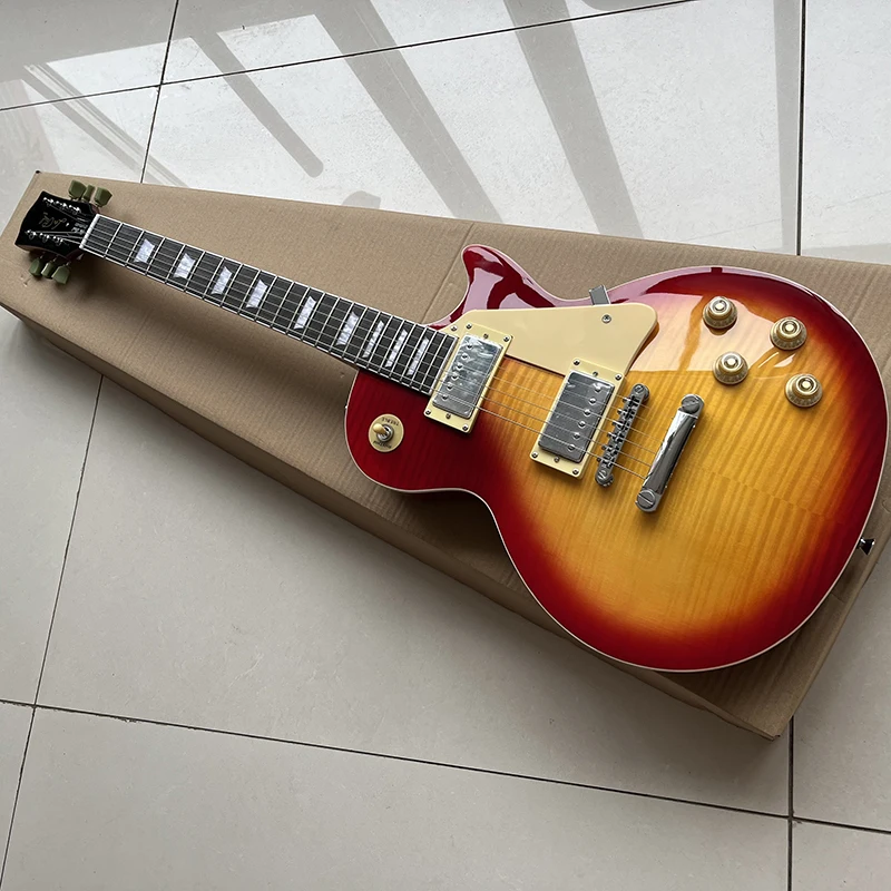 Classic Les Paul electric guitar, exquisite peach veneer, professional performance level, good timbre, free delivery to home.