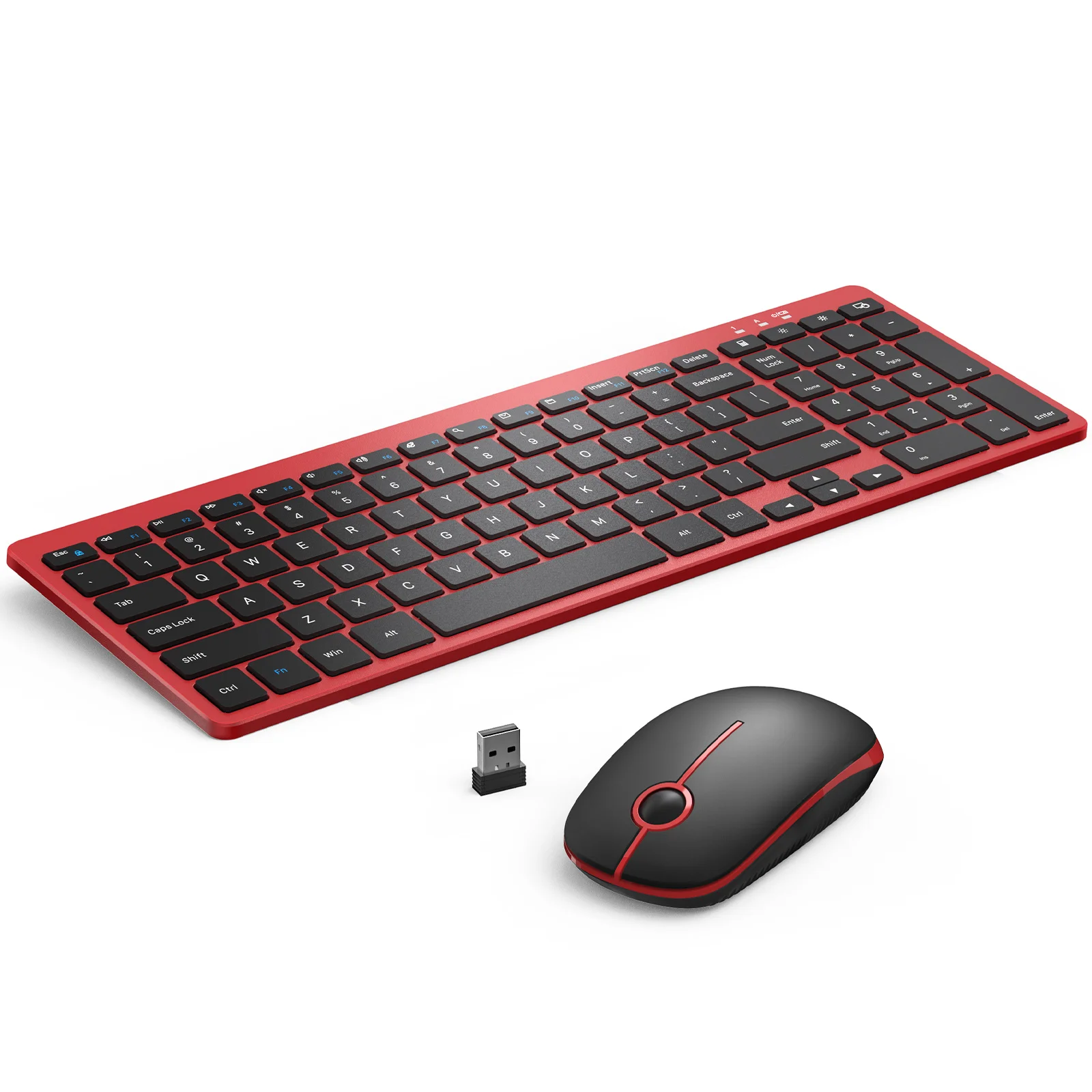 

Jelly Comb 2.4G Wireless Keyboard and Mouse Combo Ultra Slim Silent with 12 Function Keys Auto Sleep