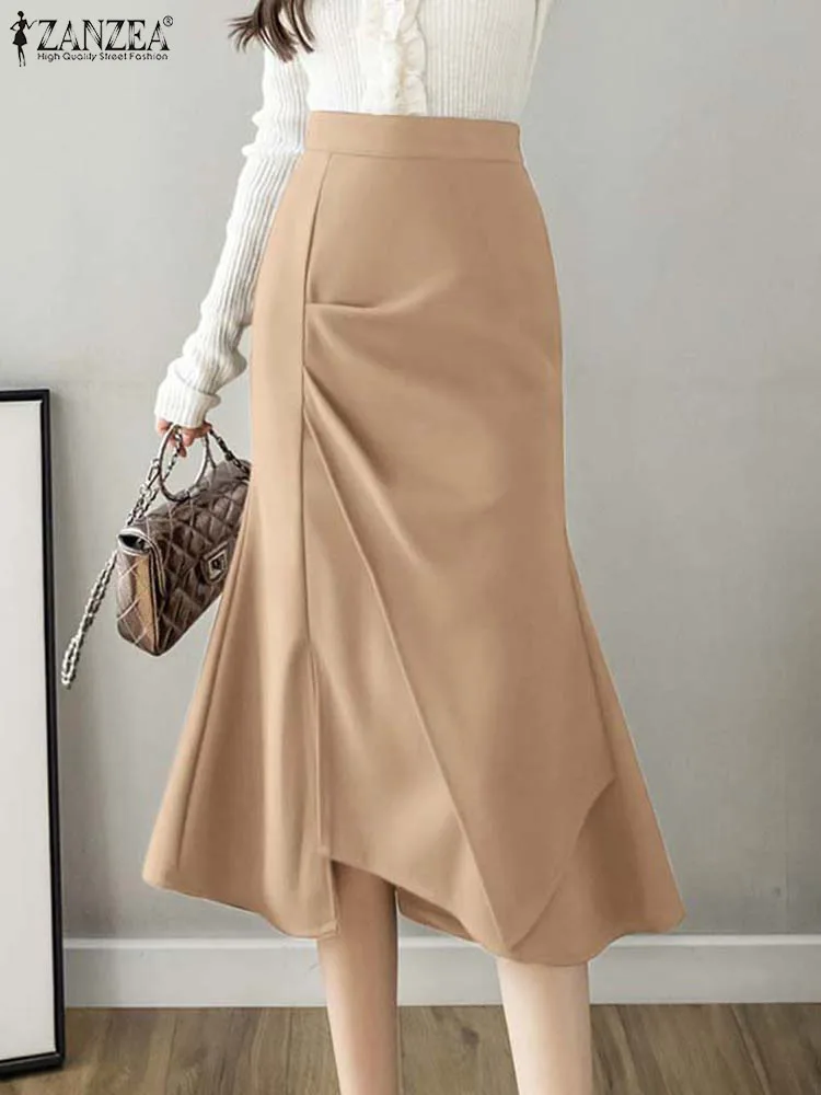 

Юбка-миди женская плиссированная с высокой талией, асимметричная