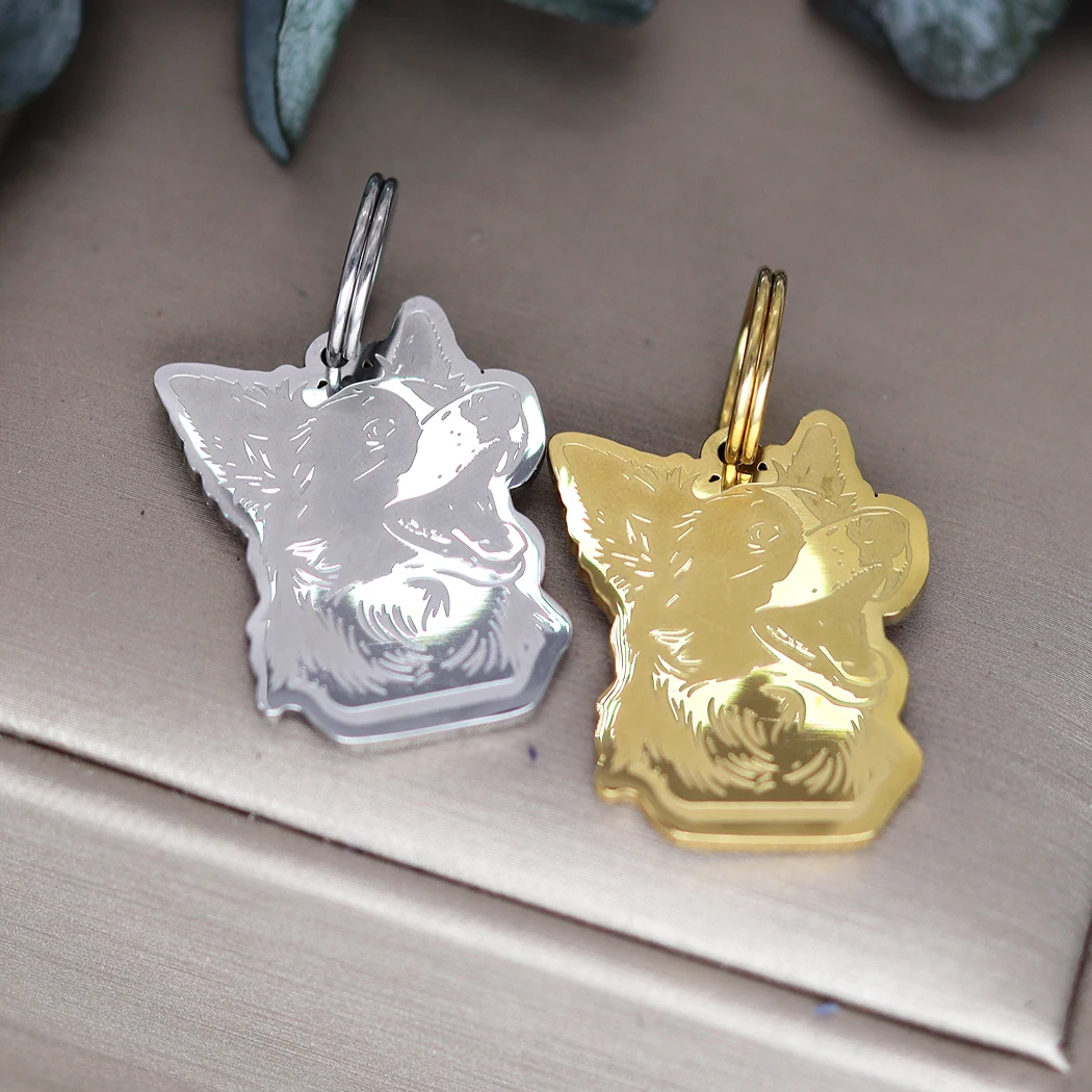 Идентификационная бирка для питомца из нержавеющей стали с серебряной