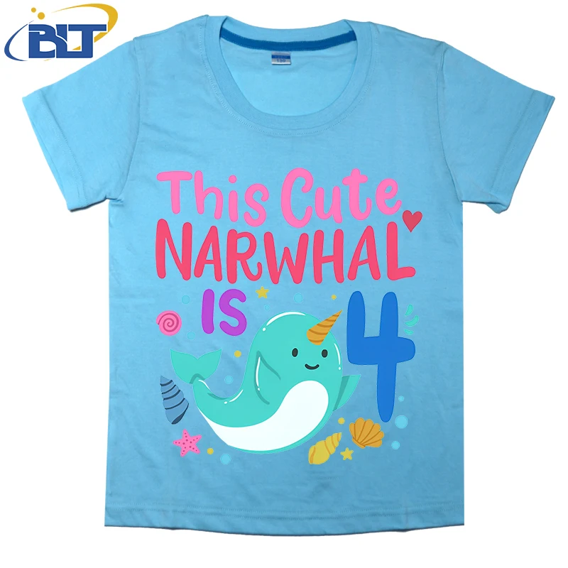 Детская Хлопковая футболка с принтом коротким рукавом