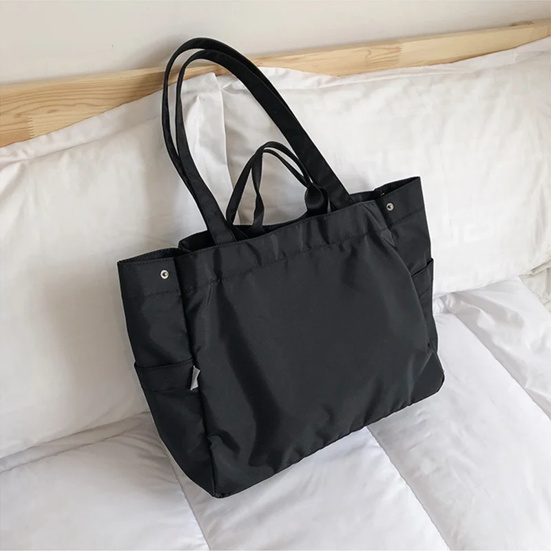 

Women Oxford Cloth Tote Bag New Korean Version of Simple and Stylish Large-capacity Buckle Shoulder Bag Wild Fashion Handbags