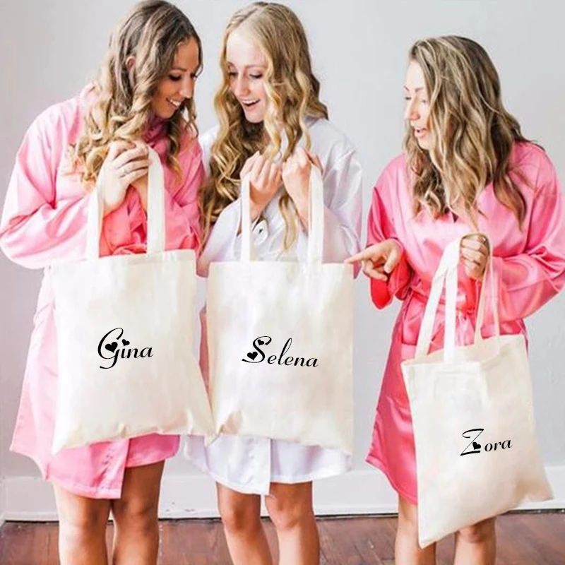 

Summer New Personalised Custom Name Casual Shopping Shoulder Canvas Bags Large Capacity Wild Messenger Bag Women Wedding Gifts
