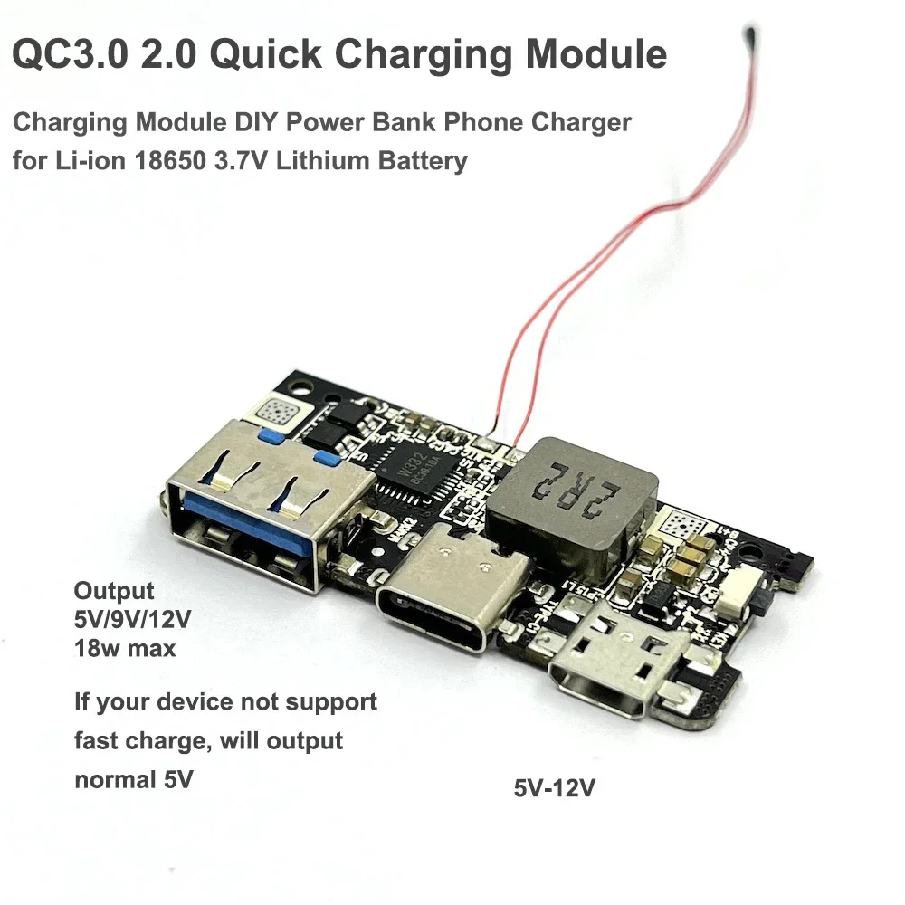 

Модуль быстрой зарядки QC 3.0 для аккумулятора 18650