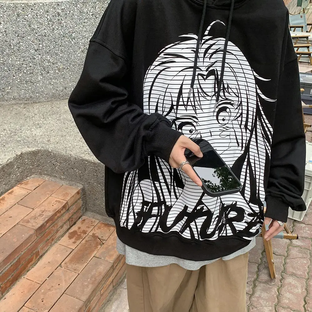 

Japanese Anime Cartoon Print Hooded Cityboy Hoodies Women Men 2022 Autumn Streetwear Long Sleeve Casual Korean Pullovers Tops
