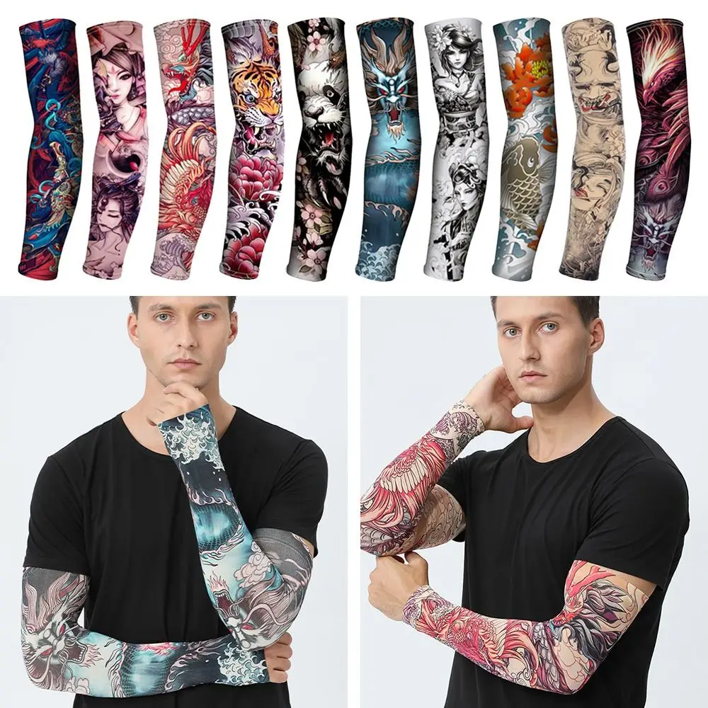 

Outdoor Sport UV Protection Running Summer Cooling Flower Arm Sleeves Arm Cover Tattoo Arm Sleeves Sun Protection