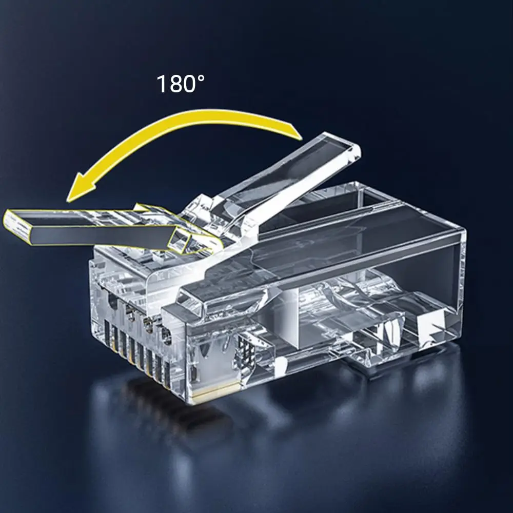 Фото ZOERAX, 100 шт., сквозной разъем RJ45 Cat6, модульные вилки RJ45 для твердого или многожильного кабеля UTP №5