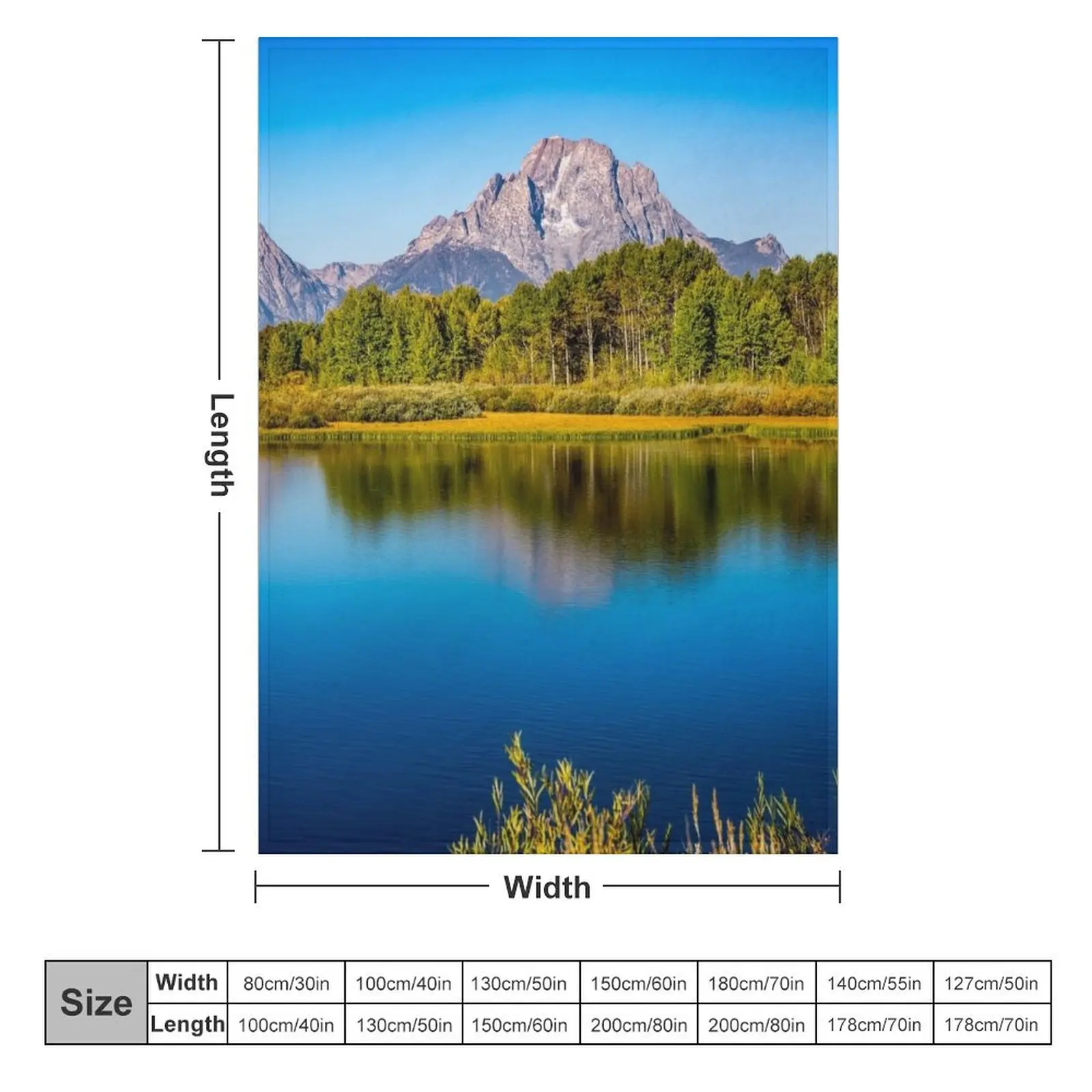 Одеяло из фланели Oxbow изгиб-mtan Moran in the Grand Tetons декоративные одеяла для кровати