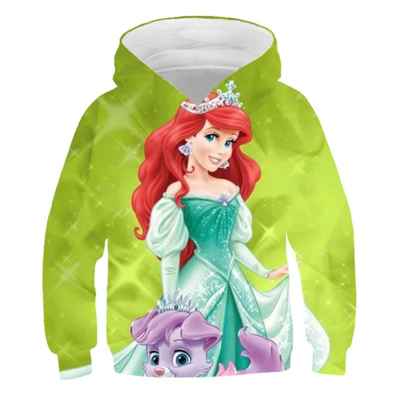 

Disney Series Ariel Beautiful Ariel Mermaid 3D Print Children Long Sleeve Hoodies And Sweatshirt Spring Fashion Girls Pullover