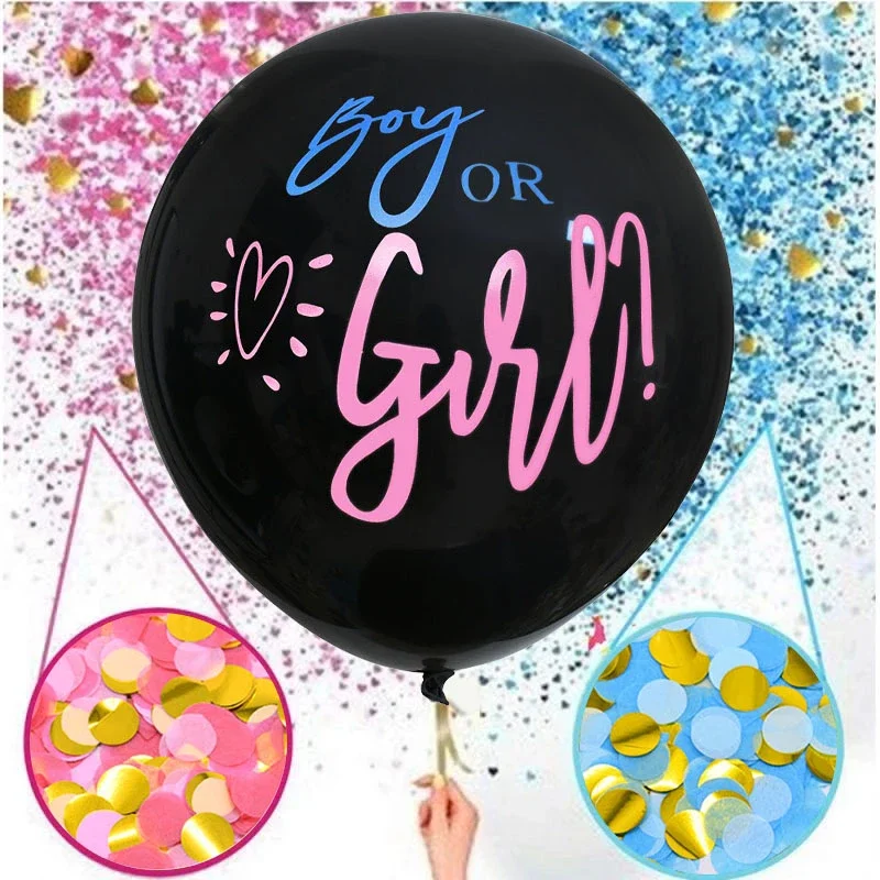 

Party Decoration Balloon Boy Or Girl Gender Reveal Black Latex Balloon Confetti Ballons Birthday Gender Reveal celebration
