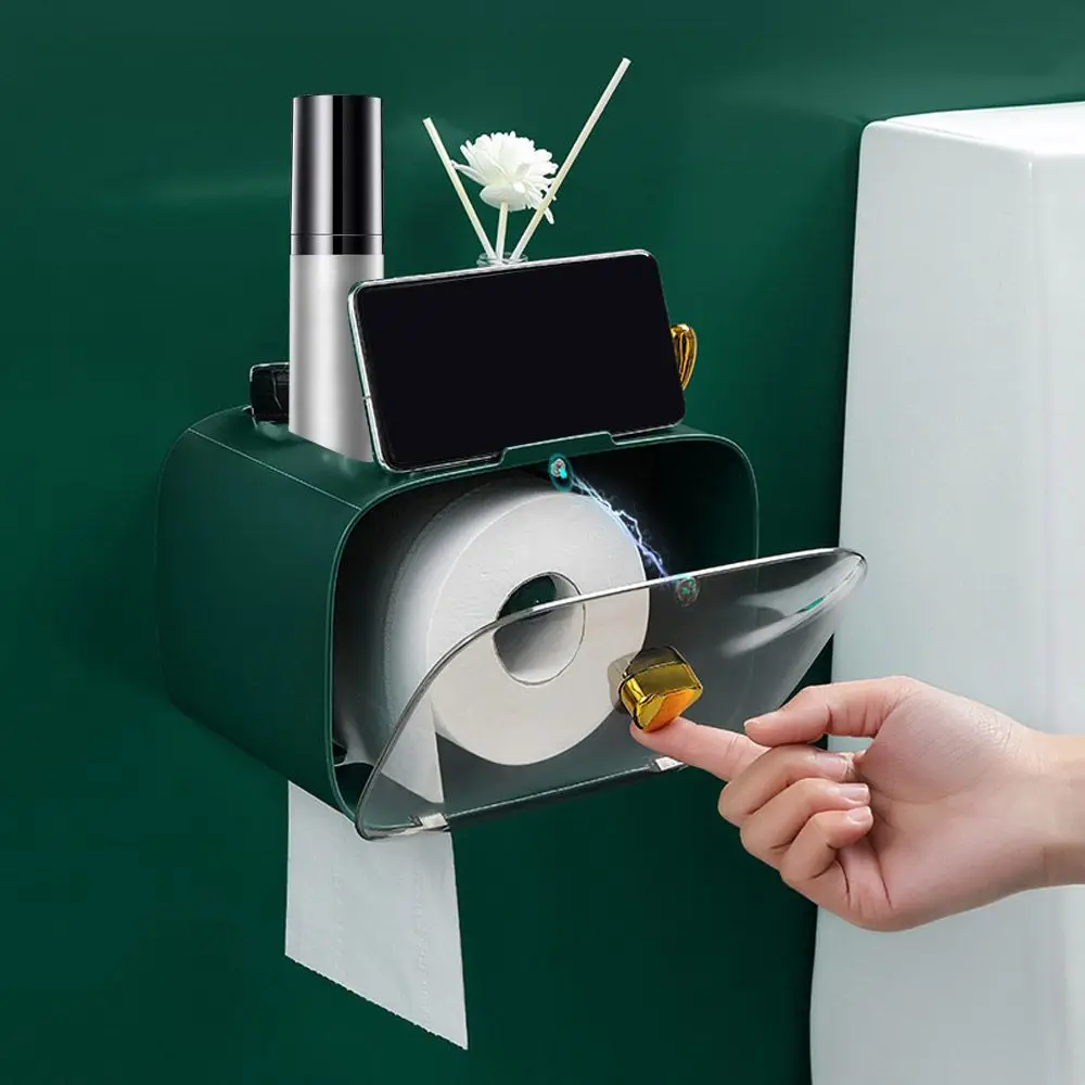

No Punching Kitchen Paper Storage Tissue Box Shelf Storage Rack Toilet Paper Holder Roll/Draw Paper Dispenser