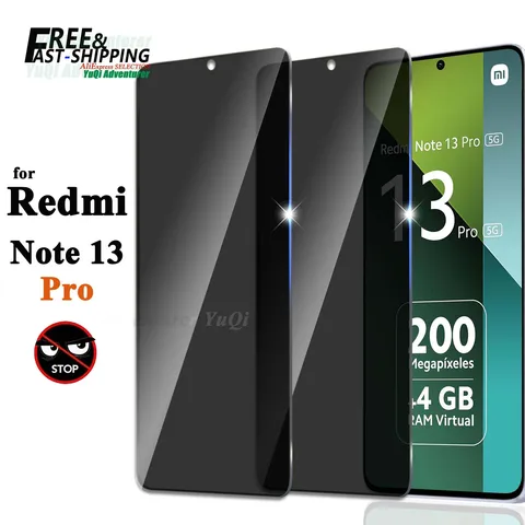 Защита для экрана с защитой от шпионов для Redmi Note 13 Pro, закаленное стекло 9H, защита для частной жизни, выбор царапин, Быстрая Бесплатная Доставка, технические характеристики