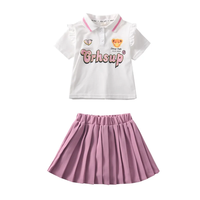 

Baby Girls Clothes Sets Summer 0 1 2 3 4 Years Old Toddler Polo Shirts Skirts 2pcs Tracksuits For Newborn Children Sports Suit
