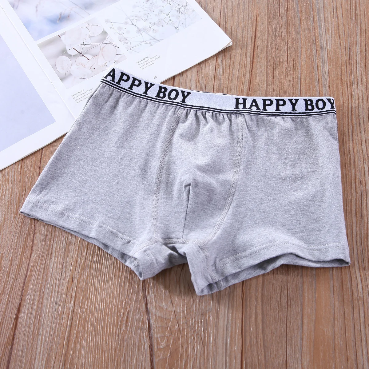 

Нижнее белье для мальчиков 3 шт., однотонные боксеры с надписью, мультяшный рисунок, нижнее белье для мальчиков