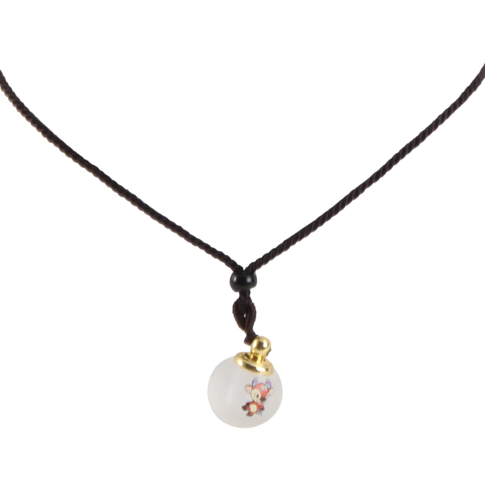 

Zodiac Baby Necklace Frosted Crystal Pendant Container for Baby Teeth and Lanugo