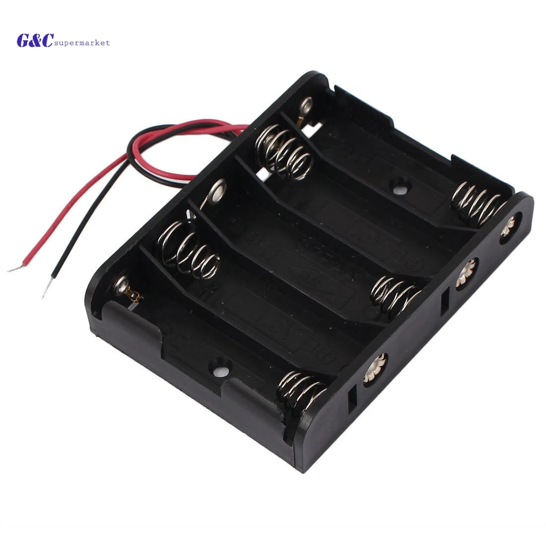 

5Pcs Plaic Battery orage Case Box Holder 5 X AA 5xAA 2A 7.5V wire leads diy electronics