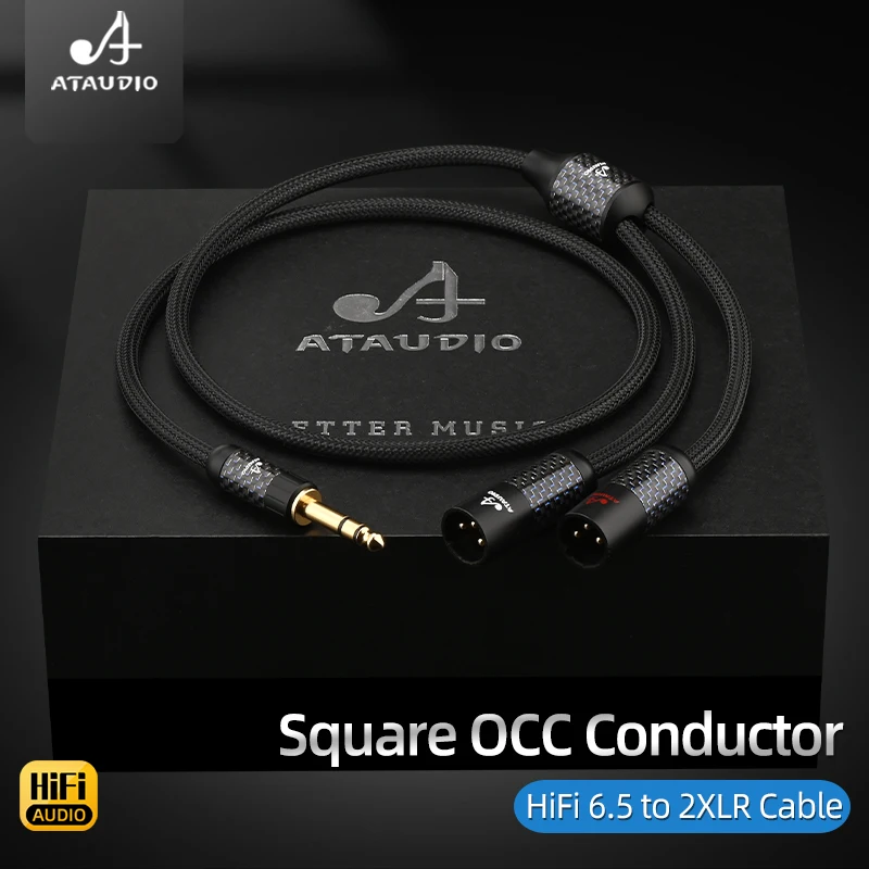 Фото Аудиокабель ATAUDIO HiFi 6.5 на 2XLR, из чистой меди, с разъемом TRS 6.5 мм на XLR (гнездо/штекер) для микшера и усилителя №4