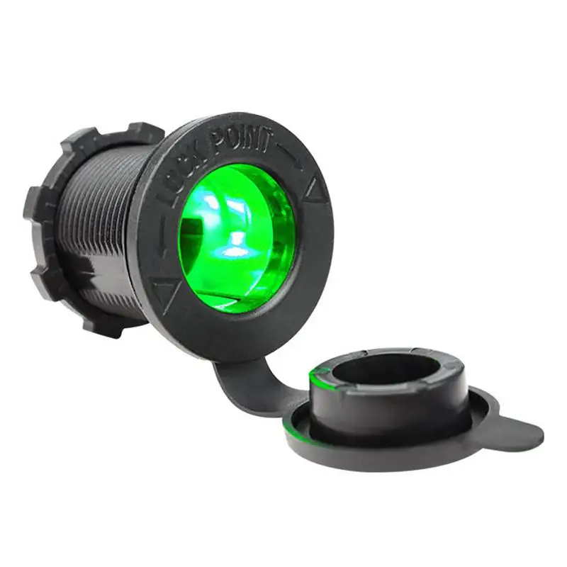 

12V Lighter Socket Car Marine Motorcycle Power Outlet Socket Receptacle 12V To 24V Power Outlet Socket With LED Light Black