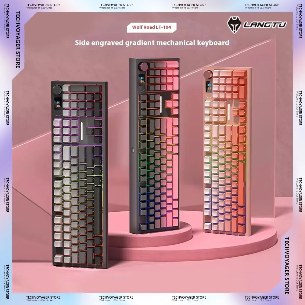 LangTu LT104 Механические клавиатуры с градиентной боковой гравировкой RGB Light 2 4 г