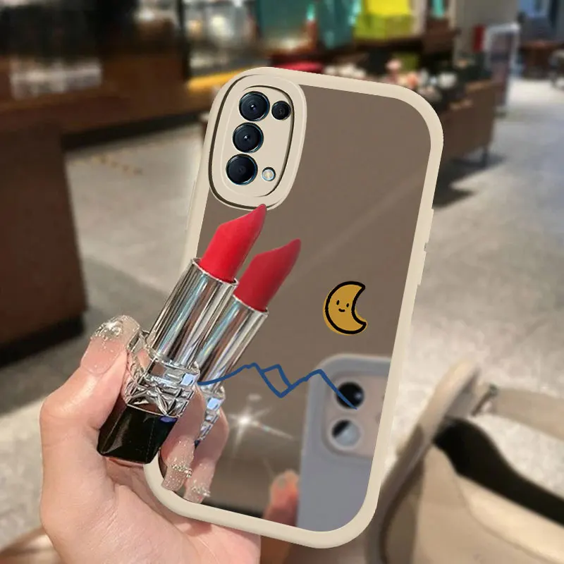 Мягкий силиконовый зеркальный чехол с рисунком Луны и солнца для OPPO F23 F17 F19 F11 F9 F21