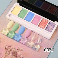 6 colors macaron solid nail gel palette glitter sequin gel mud painting gel set nail art design semi permanent uv gel varnish
