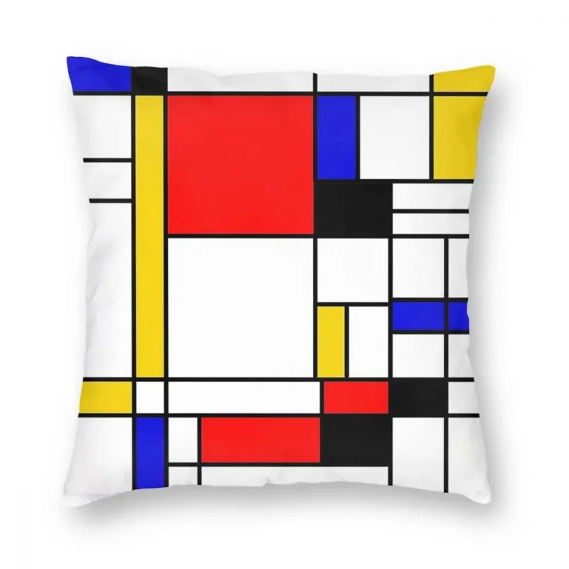 

Bauhaus Mondrian, стильная наволочка из полиэстера, подушки для дивана, креативные Чехлы для подушек с абстрактным геометрическим рисунком